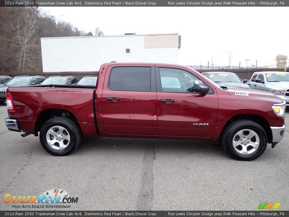 2019 Ram 1500 Tradesman Crew Cab 4x4 Delmonico Red Pearl / Black/Diesel Gray Photo #7