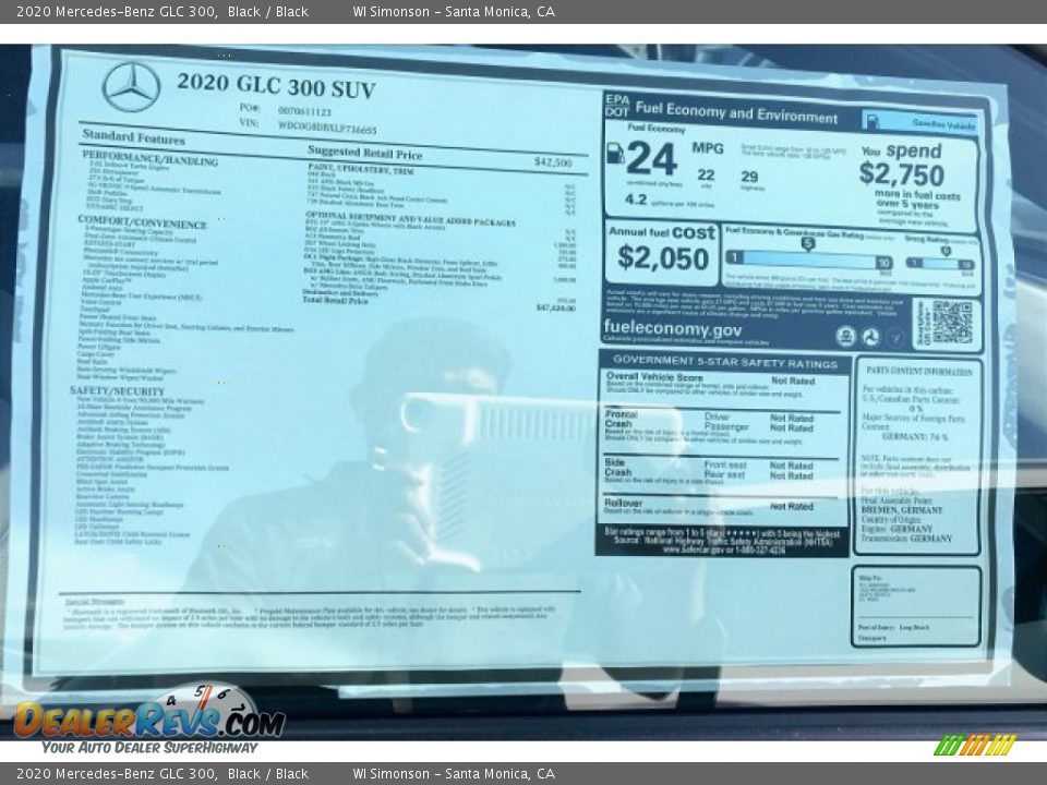 2020 Mercedes-Benz GLC 300 Black / Black Photo #10