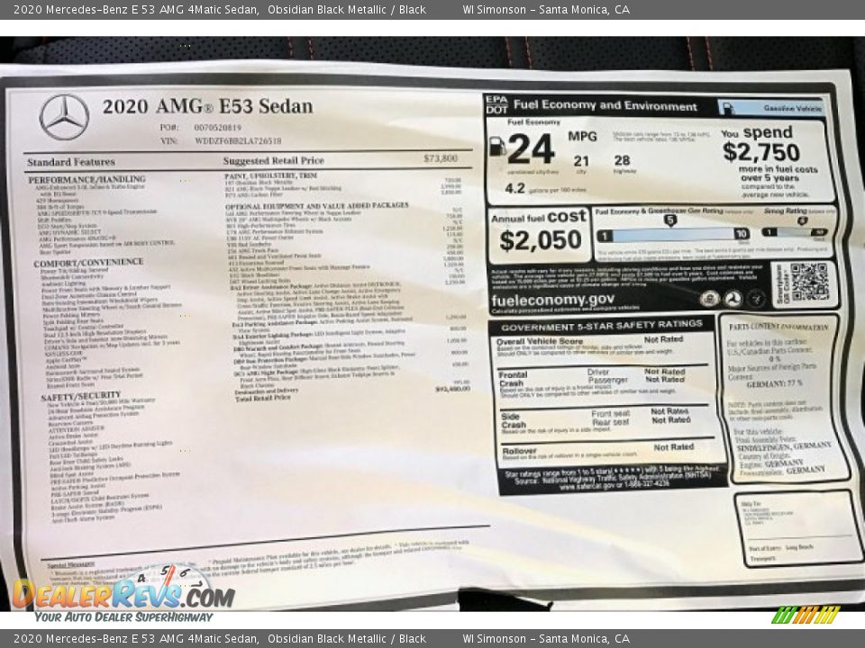 2020 Mercedes-Benz E 53 AMG 4Matic Sedan Obsidian Black Metallic / Black Photo #8