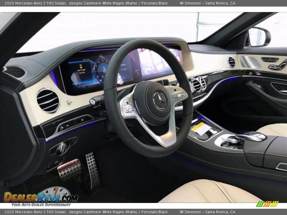 2020 Mercedes-Benz S 560 Sedan designo Cashmere White Magno (Matte) / Porcelain/Black Photo #4