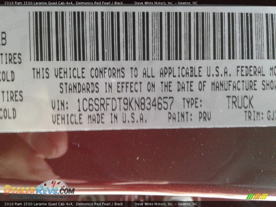 2019 Ram 1500 Laramie Quad Cab 4x4 Delmonico Red Pearl / Black Photo #35