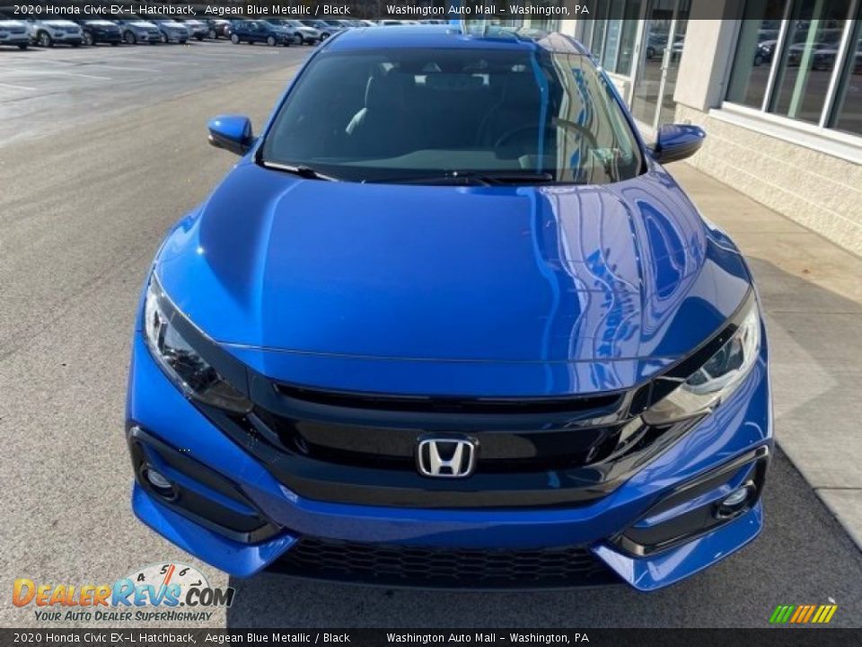 2020 Honda Civic EX-L Hatchback Aegean Blue Metallic / Black Photo #3