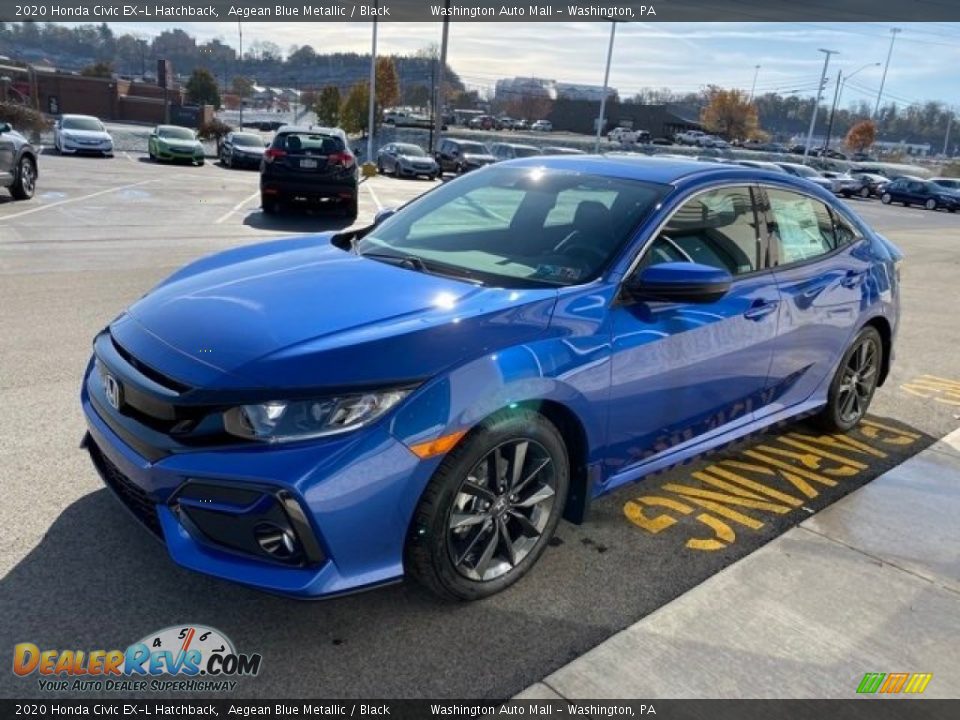 2020 Honda Civic EX-L Hatchback Aegean Blue Metallic / Black Photo #4