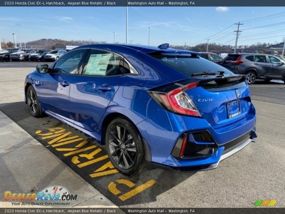 2020 Honda Civic EX-L Hatchback Aegean Blue Metallic / Black Photo #5