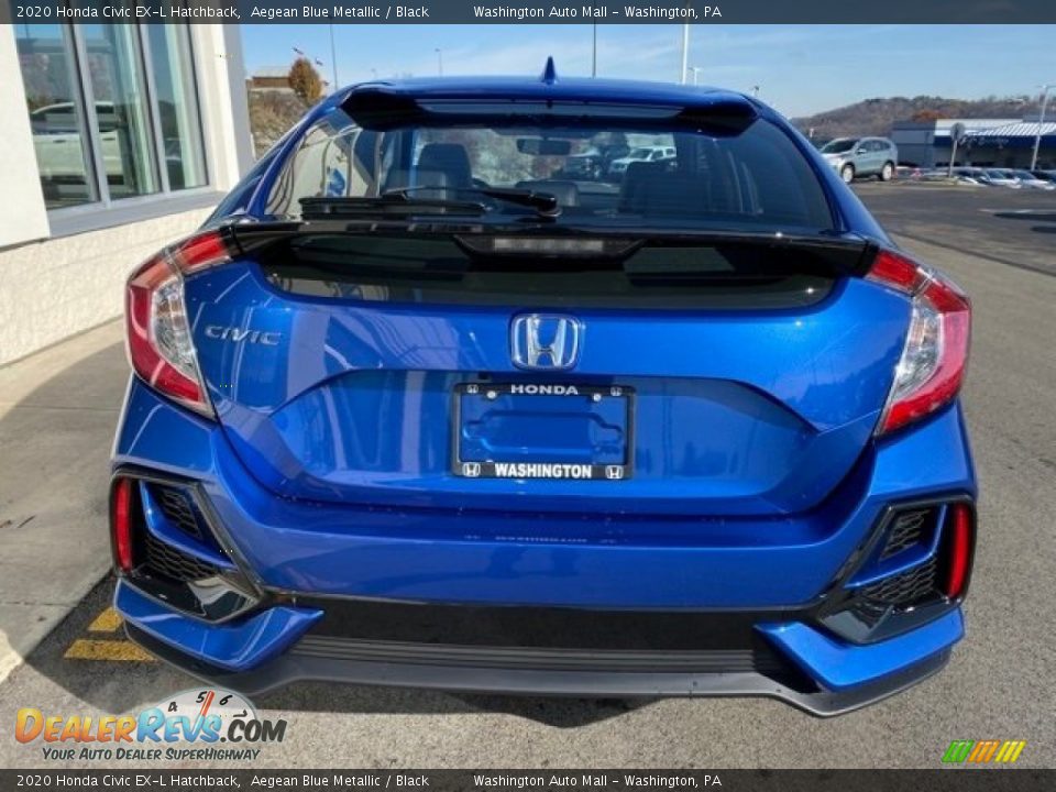 2020 Honda Civic EX-L Hatchback Aegean Blue Metallic / Black Photo #6