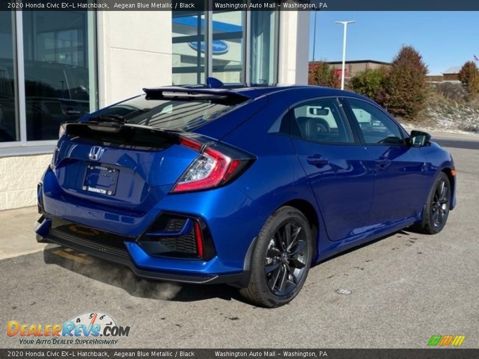 2020 Honda Civic EX-L Hatchback Aegean Blue Metallic / Black Photo #7