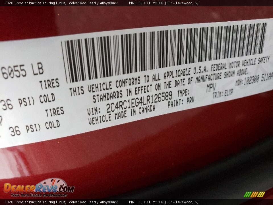 2020 Chrysler Pacifica Touring L Plus Velvet Red Pearl / Alloy/Black Photo #9