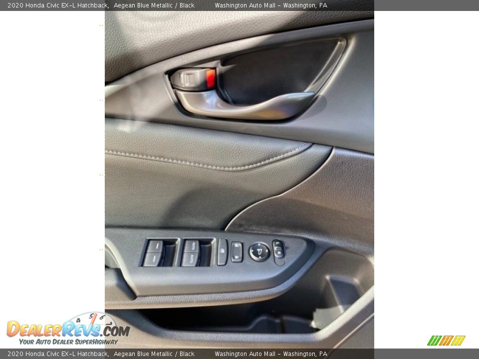 2020 Honda Civic EX-L Hatchback Aegean Blue Metallic / Black Photo #11