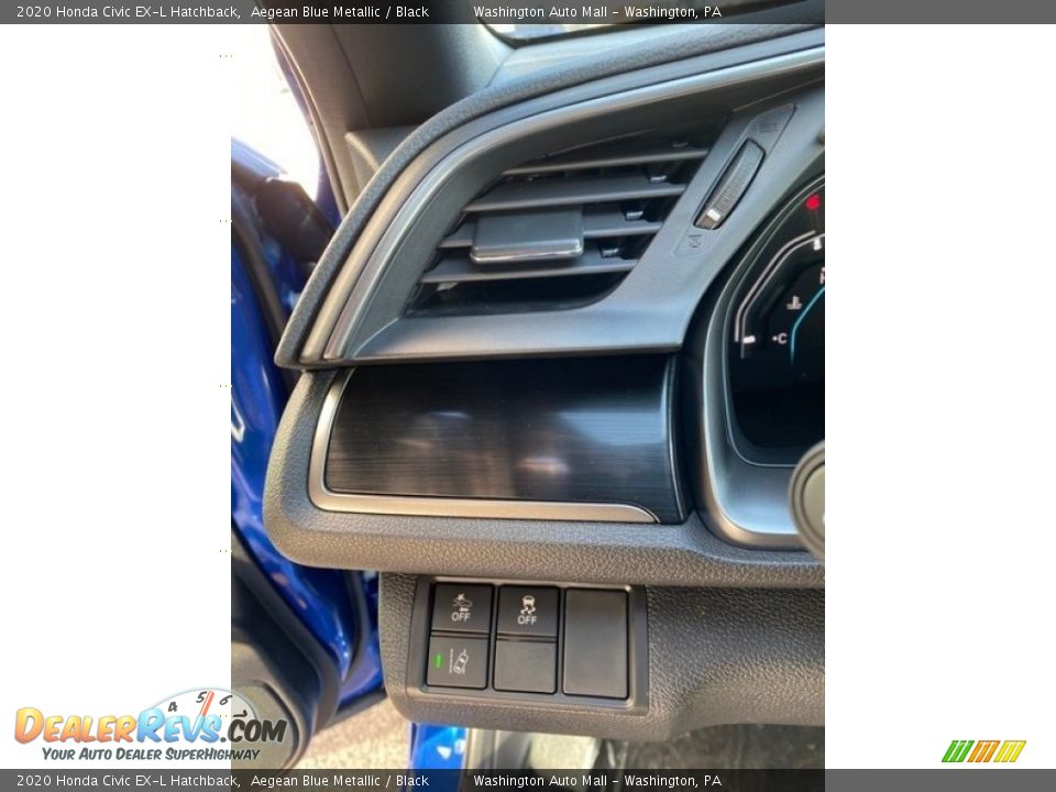 2020 Honda Civic EX-L Hatchback Aegean Blue Metallic / Black Photo #12