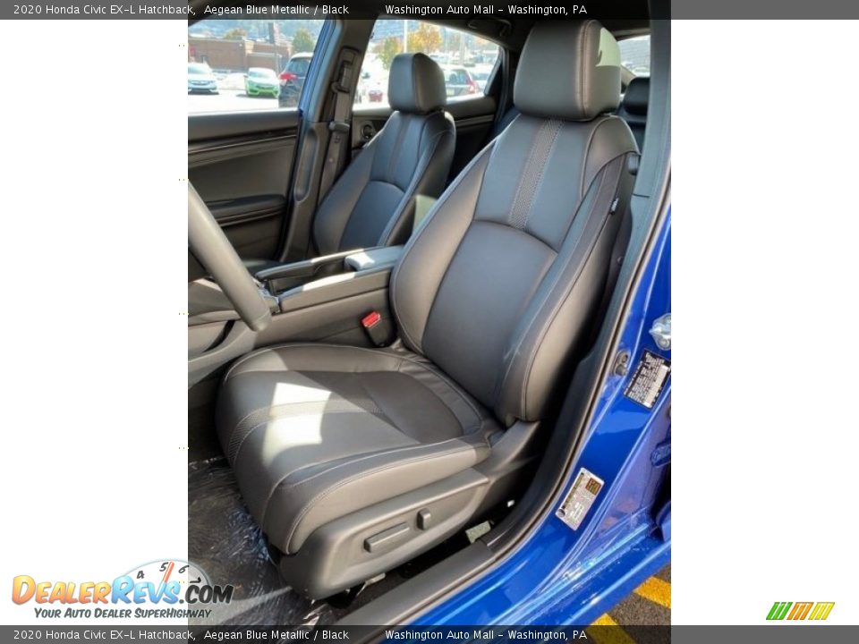 2020 Honda Civic EX-L Hatchback Aegean Blue Metallic / Black Photo #14