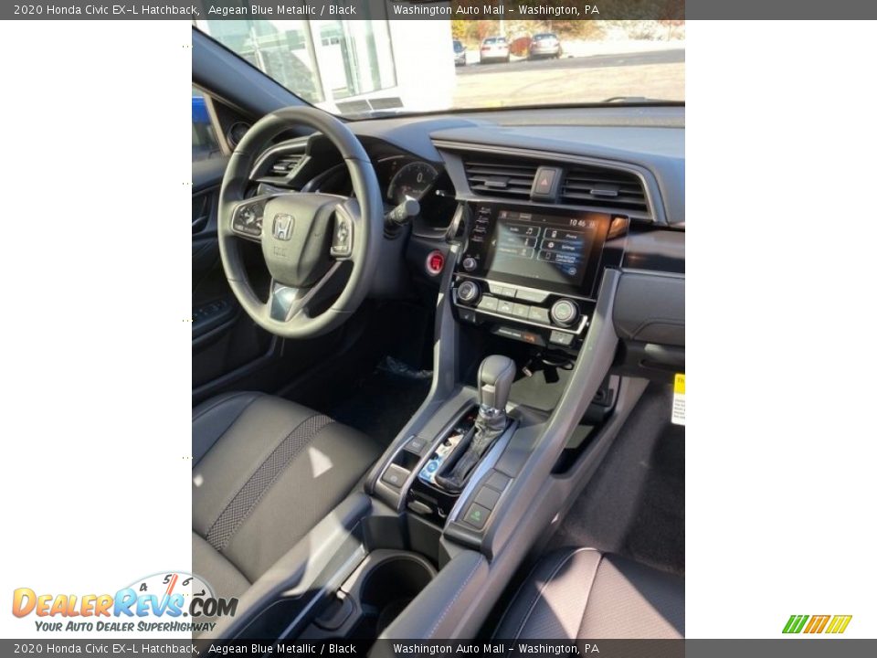 2020 Honda Civic EX-L Hatchback Aegean Blue Metallic / Black Photo #27