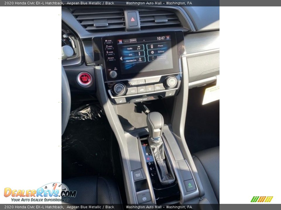 2020 Honda Civic EX-L Hatchback Aegean Blue Metallic / Black Photo #31