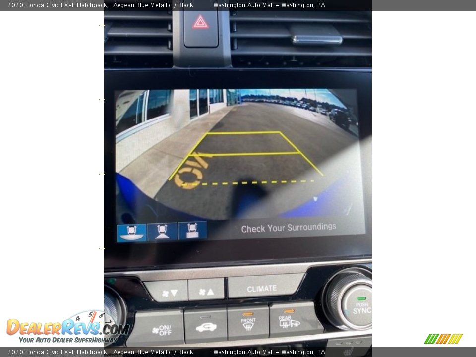 2020 Honda Civic EX-L Hatchback Aegean Blue Metallic / Black Photo #32