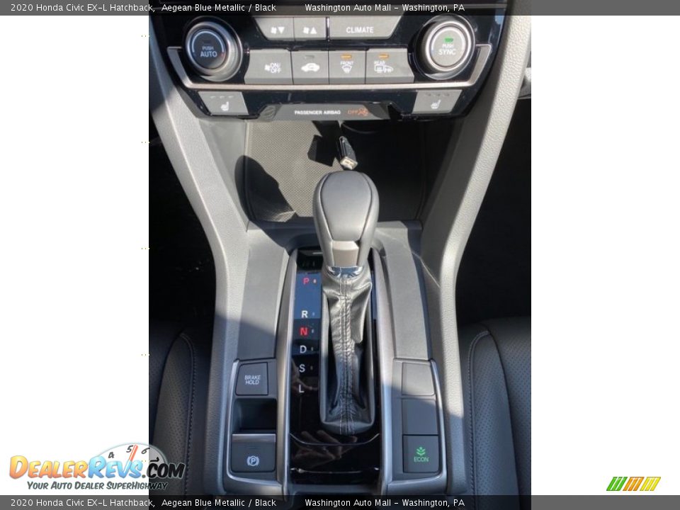 2020 Honda Civic EX-L Hatchback Aegean Blue Metallic / Black Photo #33