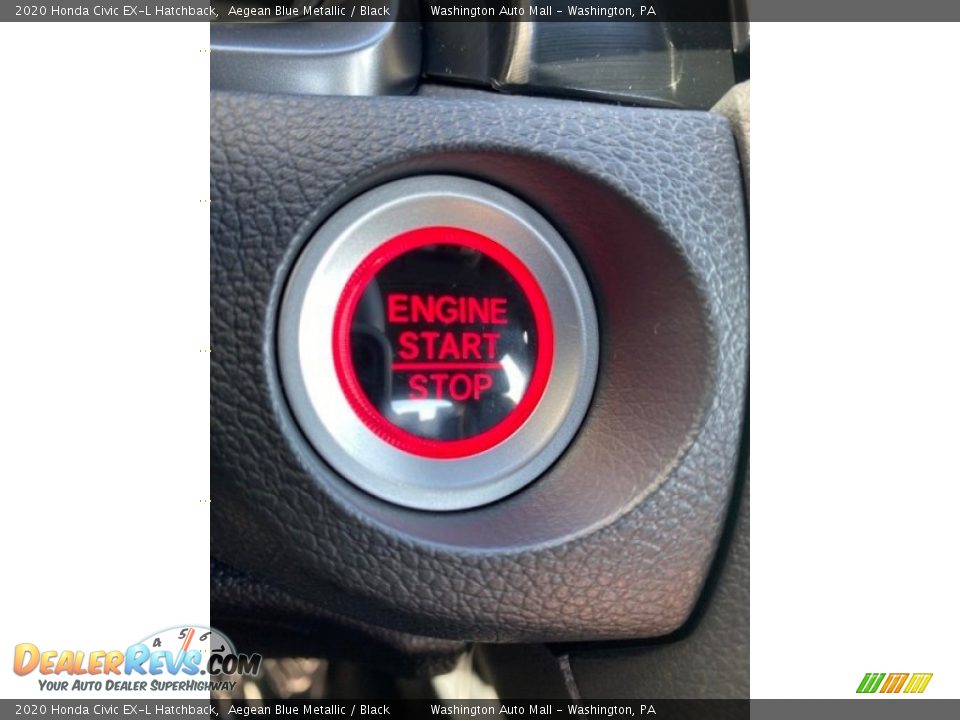 2020 Honda Civic EX-L Hatchback Aegean Blue Metallic / Black Photo #35