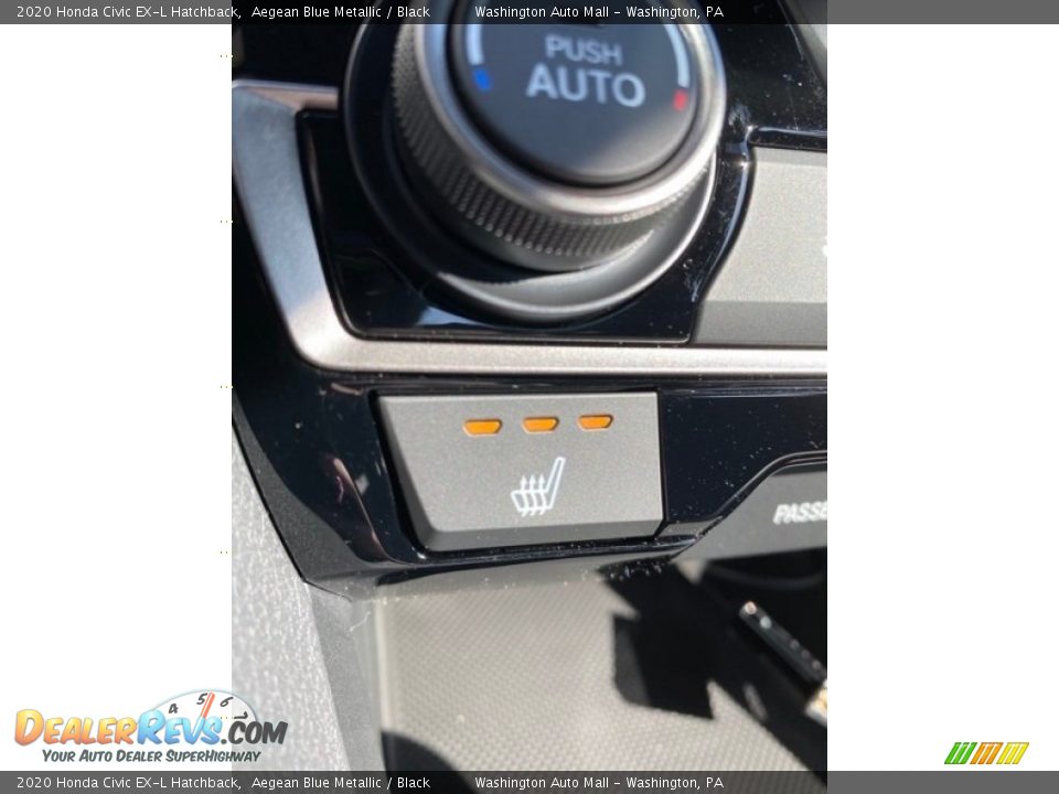 2020 Honda Civic EX-L Hatchback Aegean Blue Metallic / Black Photo #36