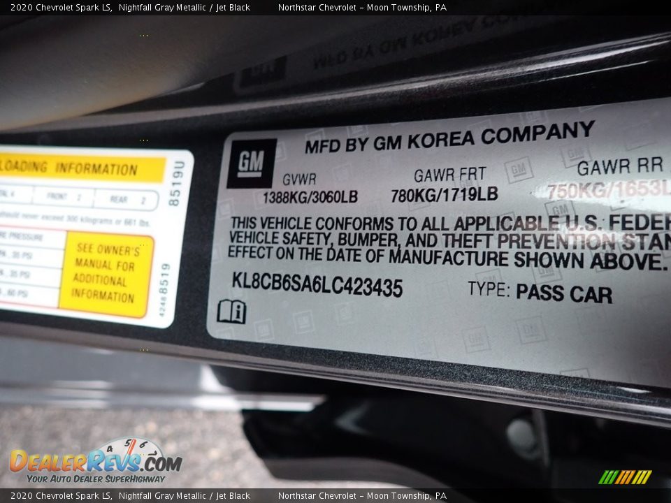 2020 Chevrolet Spark LS Nightfall Gray Metallic / Jet Black Photo #17