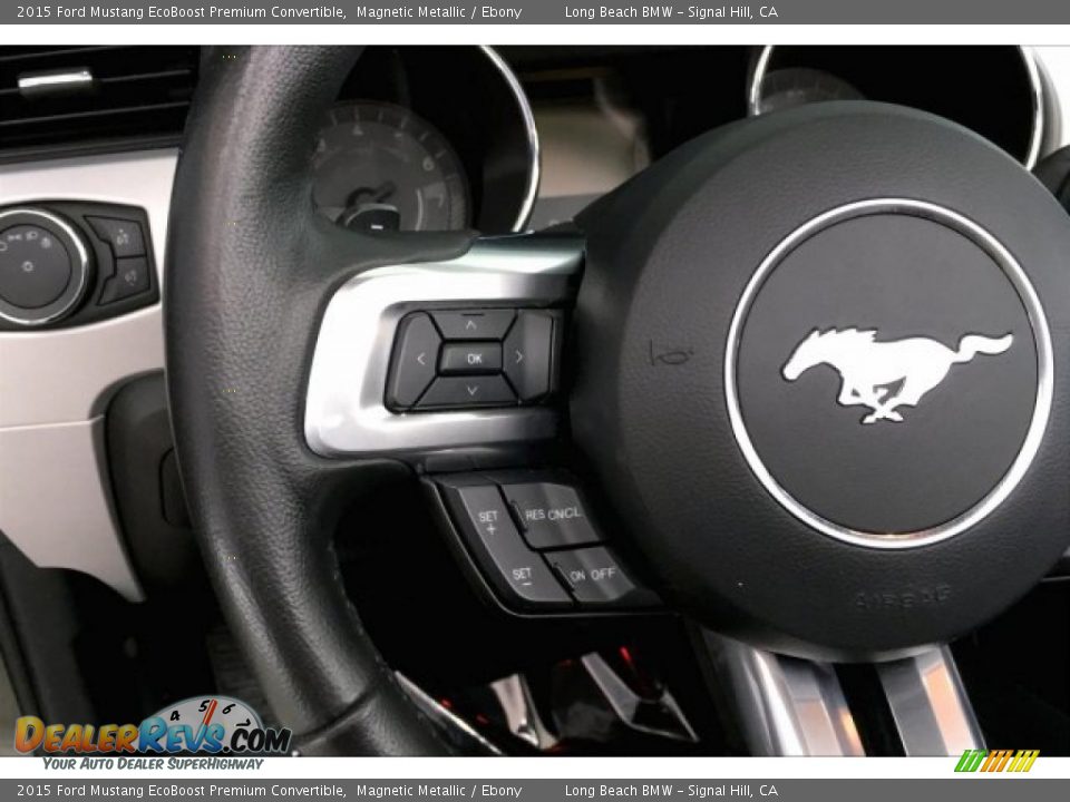 2015 Ford Mustang EcoBoost Premium Convertible Magnetic Metallic / Ebony Photo #12