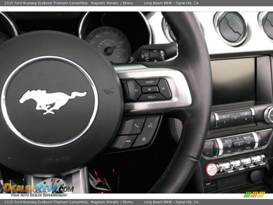 2015 Ford Mustang EcoBoost Premium Convertible Magnetic Metallic / Ebony Photo #13