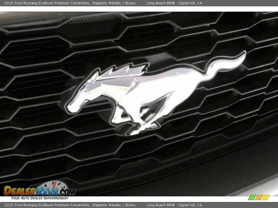 2015 Ford Mustang EcoBoost Premium Convertible Magnetic Metallic / Ebony Photo #26