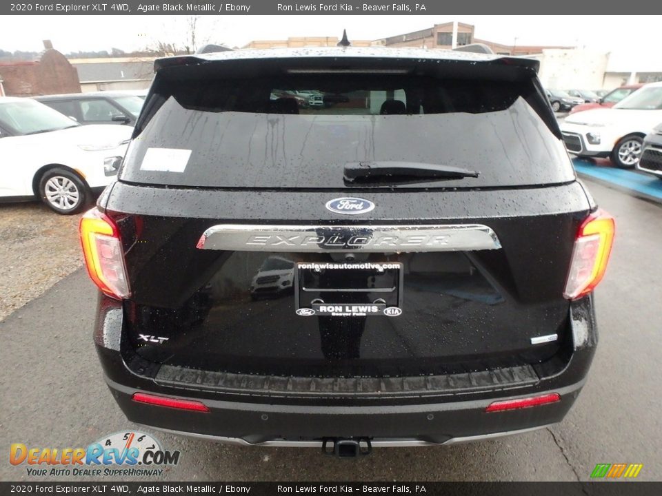 2020 Ford Explorer XLT 4WD Agate Black Metallic / Ebony Photo #3
