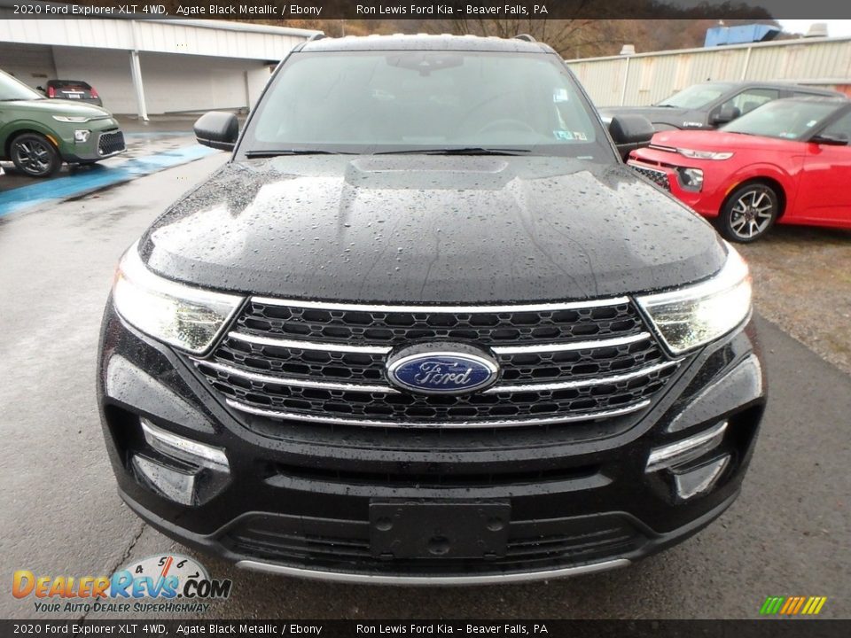 2020 Ford Explorer XLT 4WD Agate Black Metallic / Ebony Photo #8