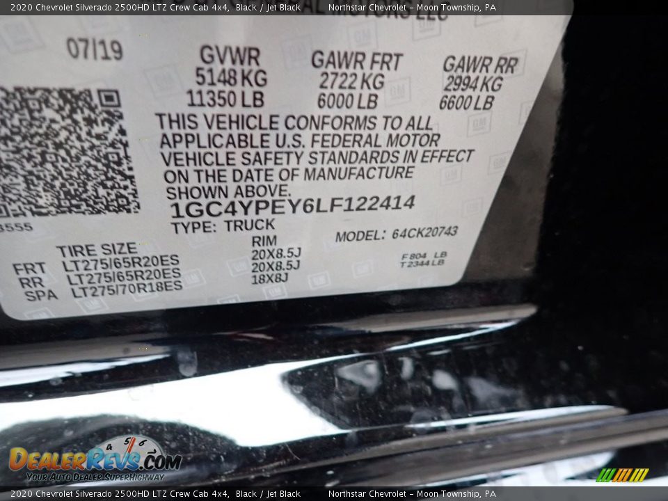 2020 Chevrolet Silverado 2500HD LTZ Crew Cab 4x4 Black / Jet Black Photo #16