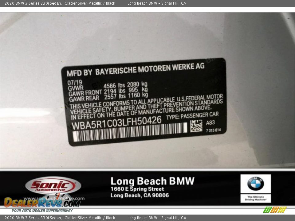 2020 BMW 3 Series 330i Sedan Glacier Silver Metallic / Black Photo #11