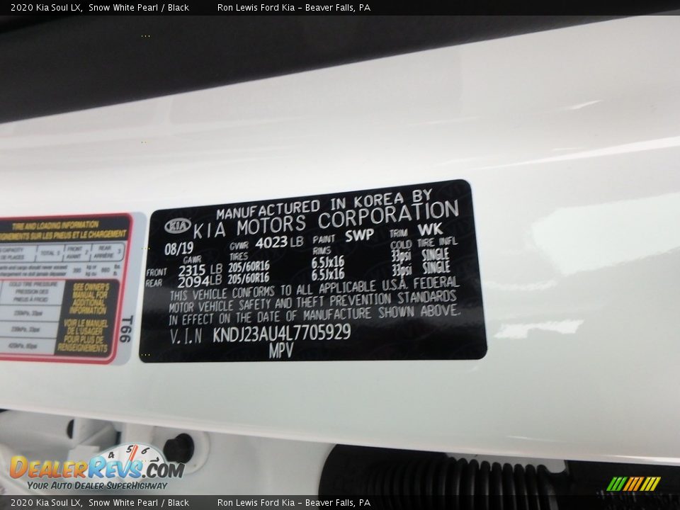 2020 Kia Soul LX Snow White Pearl / Black Photo #13