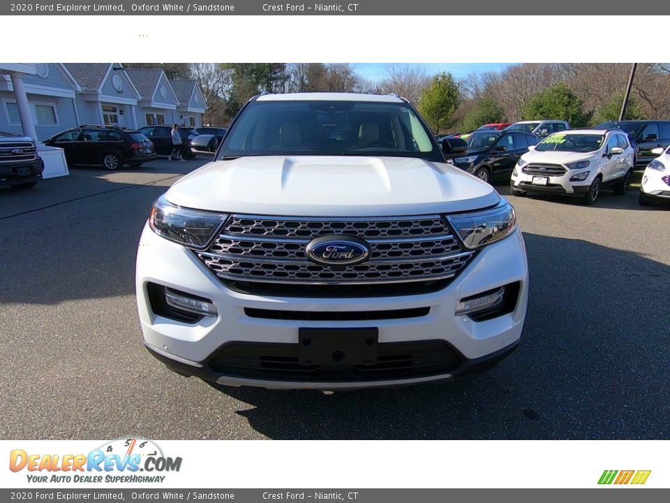 2020 Ford Explorer Limited Oxford White / Sandstone Photo #2