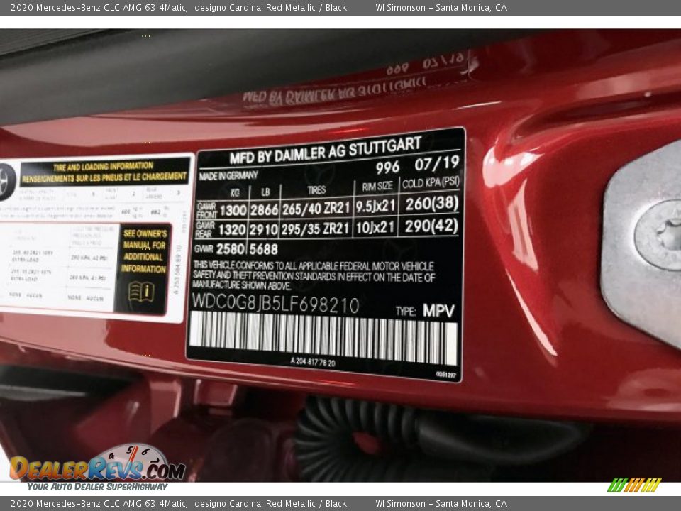 2020 Mercedes-Benz GLC AMG 63 4Matic designo Cardinal Red Metallic / Black Photo #24
