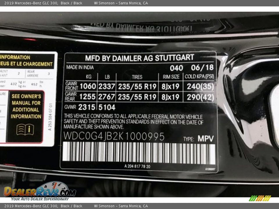 2019 Mercedes-Benz GLC 300 Black / Black Photo #24