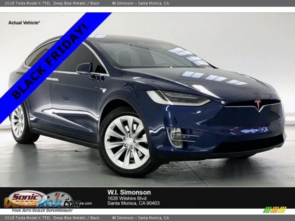 2018 Tesla Model X 75D Deep Blue Metallic / Black Photo #1