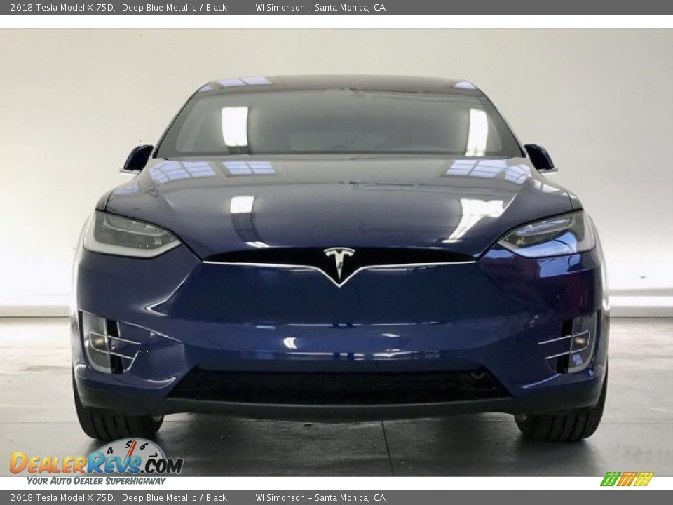 2018 Tesla Model X 75D Deep Blue Metallic / Black Photo #2