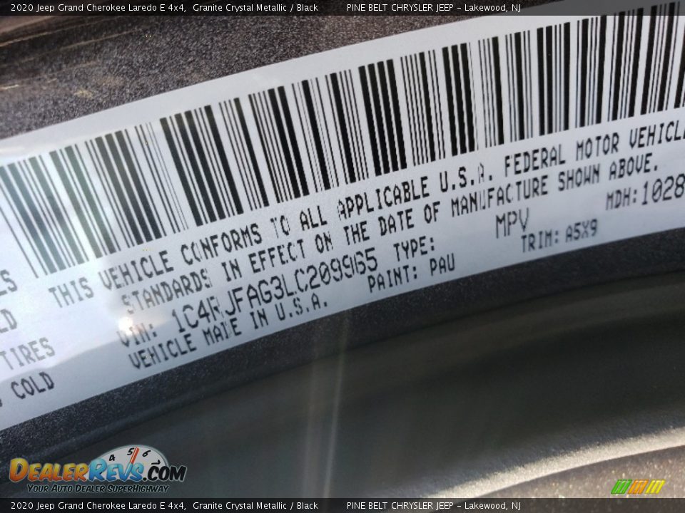 2020 Jeep Grand Cherokee Laredo E 4x4 Granite Crystal Metallic / Black Photo #9