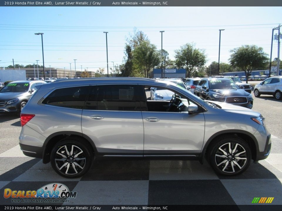 2019 Honda Pilot Elite AWD Lunar Silver Metallic / Gray Photo #3