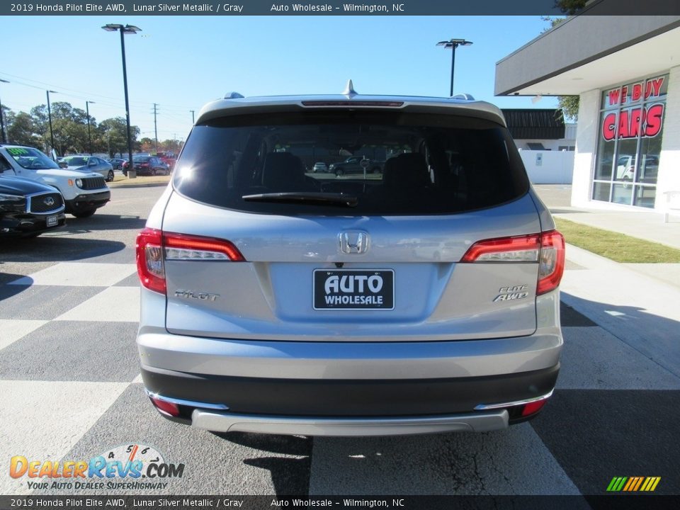 2019 Honda Pilot Elite AWD Lunar Silver Metallic / Gray Photo #4