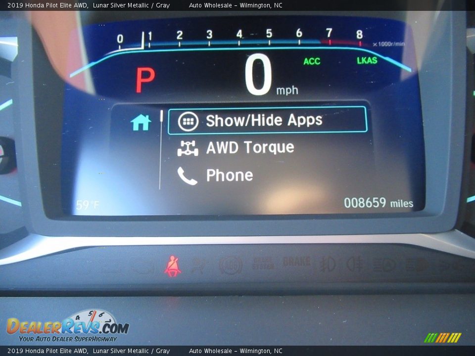 2019 Honda Pilot Elite AWD Lunar Silver Metallic / Gray Photo #15