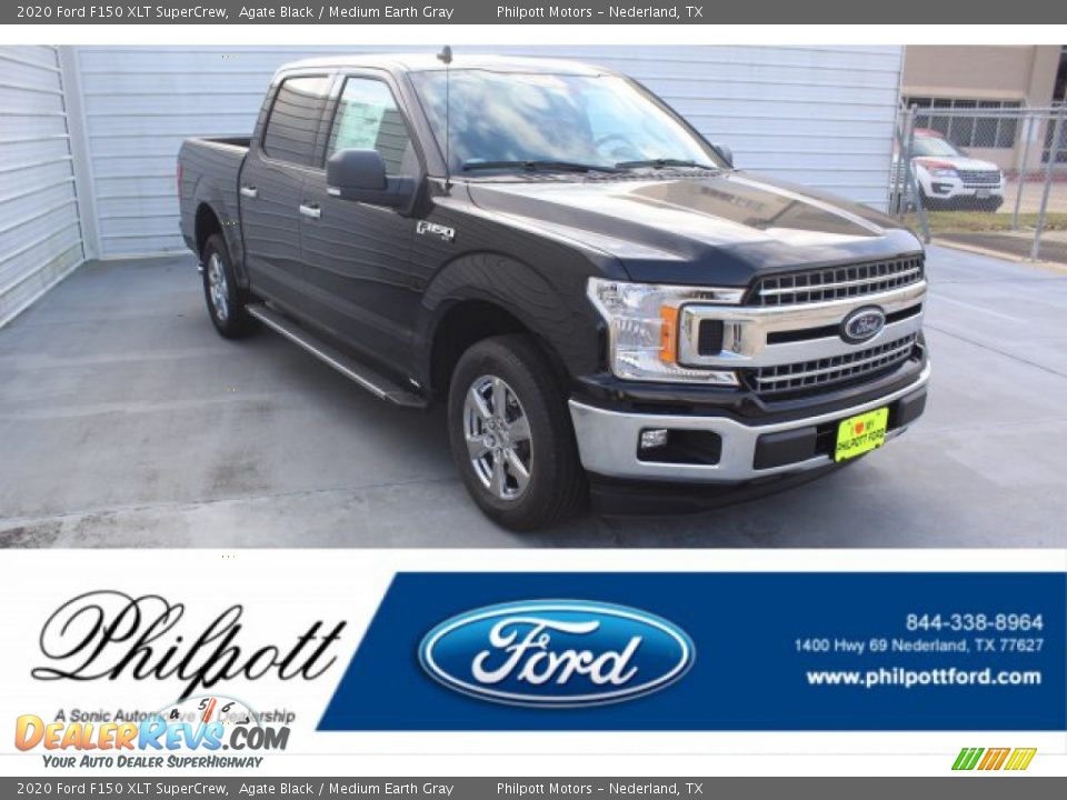 2020 Ford F150 XLT SuperCrew Agate Black / Medium Earth Gray Photo #1