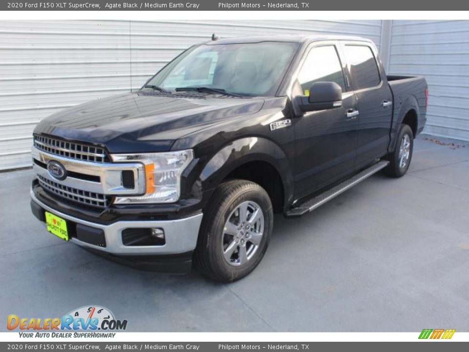 2020 Ford F150 XLT SuperCrew Agate Black / Medium Earth Gray Photo #4