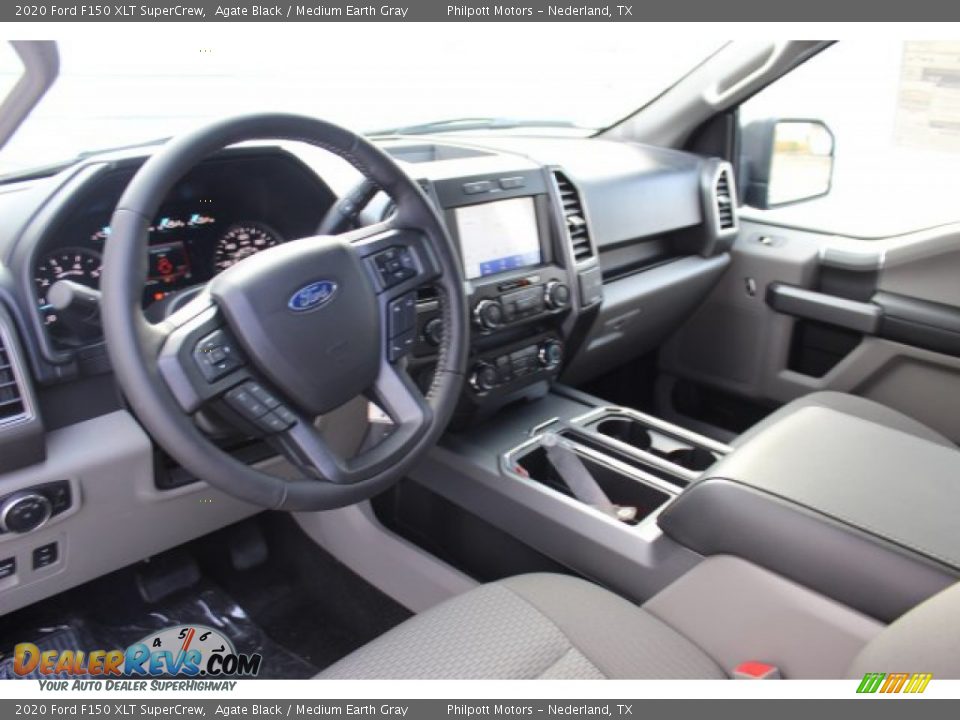 2020 Ford F150 XLT SuperCrew Agate Black / Medium Earth Gray Photo #13
