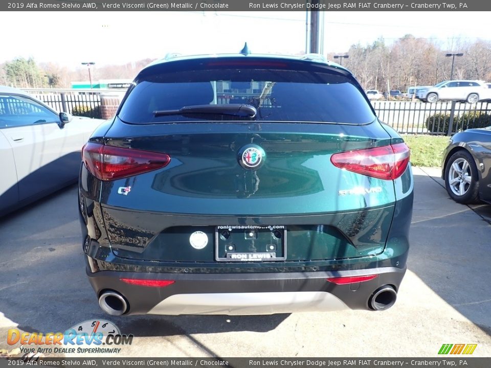 2019 Alfa Romeo Stelvio AWD Verde Visconti (Green) Metallic / Chocolate Photo #7