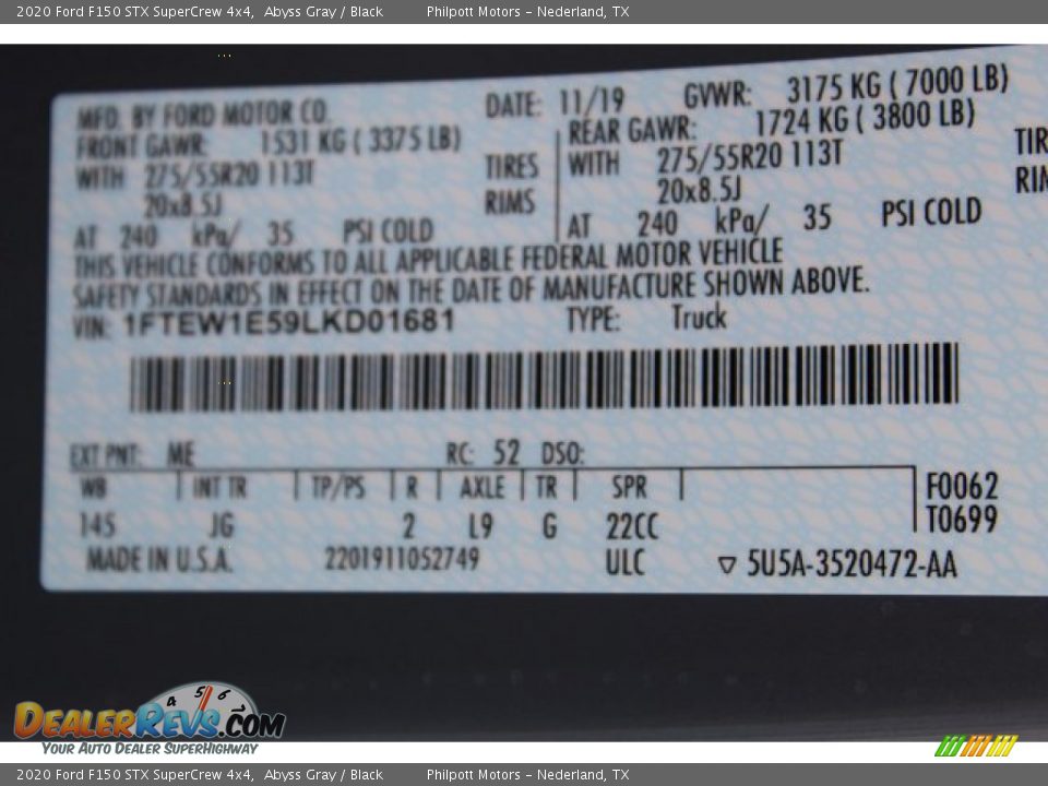 2020 Ford F150 STX SuperCrew 4x4 Abyss Gray / Black Photo #23