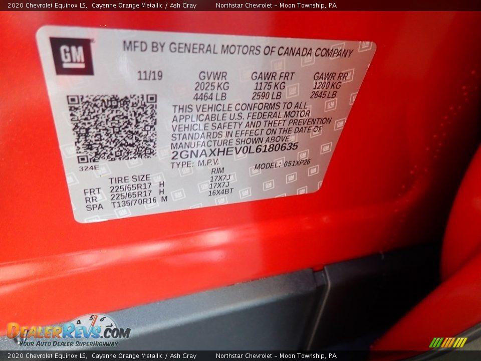 2020 Chevrolet Equinox LS Cayenne Orange Metallic / Ash Gray Photo #15