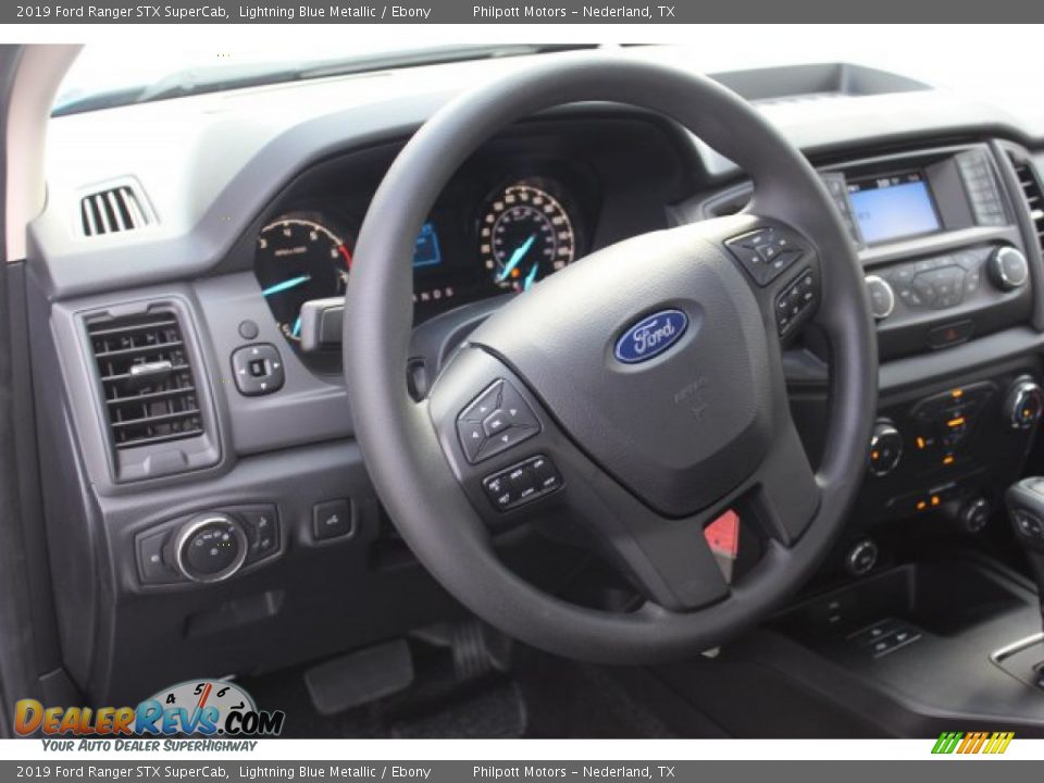 2019 Ford Ranger STX SuperCab Lightning Blue Metallic / Ebony Photo #12