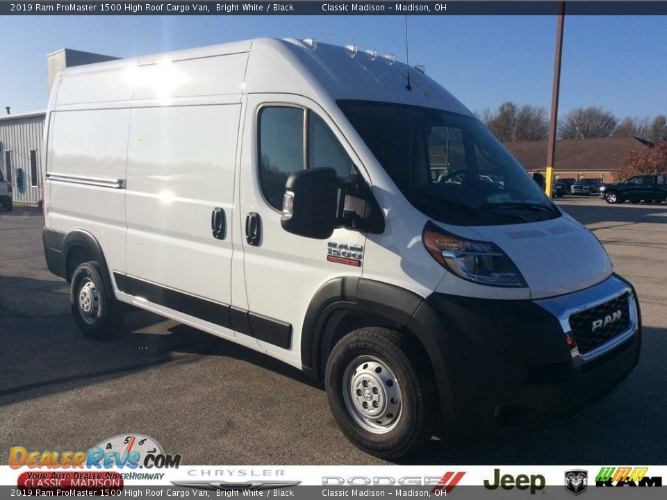 2019 Ram ProMaster 1500 High Roof Cargo Van Bright White / Black Photo #1