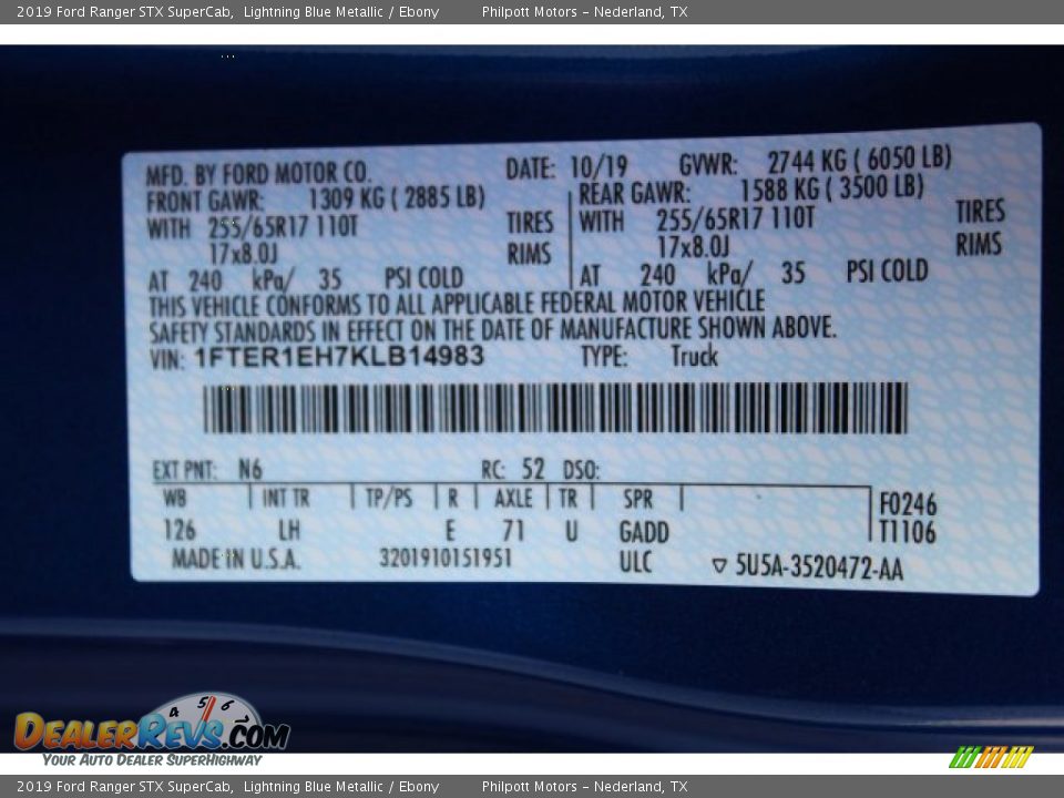 2019 Ford Ranger STX SuperCab Lightning Blue Metallic / Ebony Photo #24