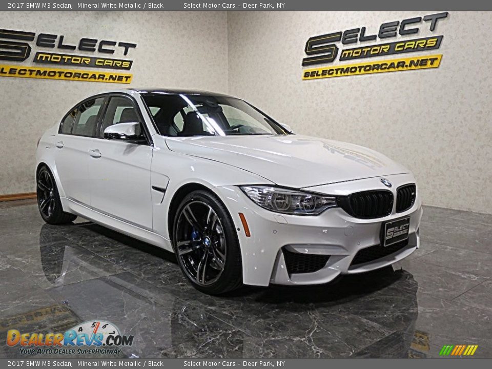 2017 BMW M3 Sedan Mineral White Metallic / Black Photo #3