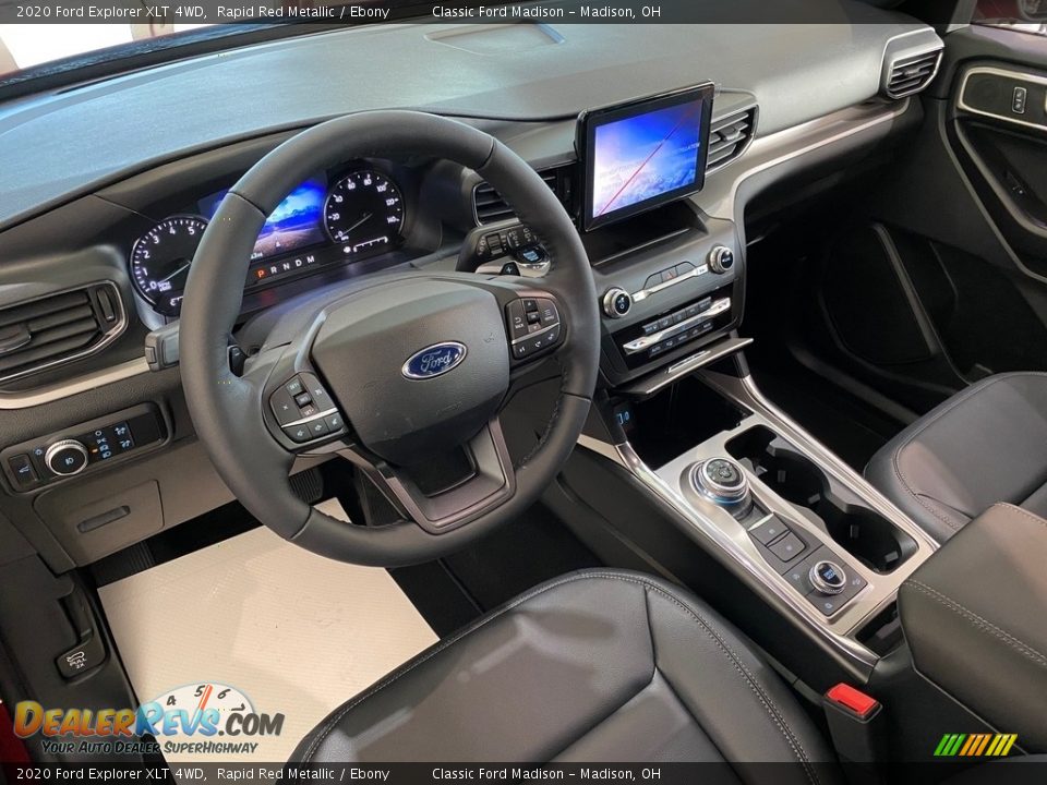 Ebony Interior - 2020 Ford Explorer XLT 4WD Photo #3