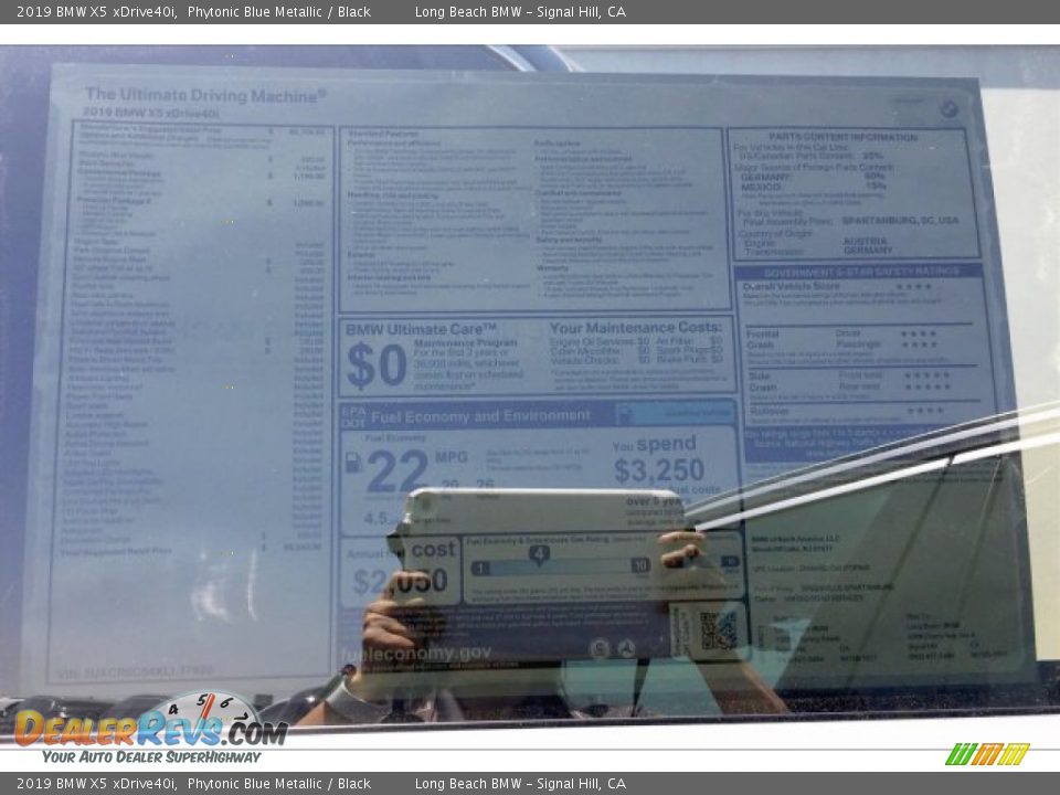 2019 BMW X5 xDrive40i Phytonic Blue Metallic / Black Photo #11